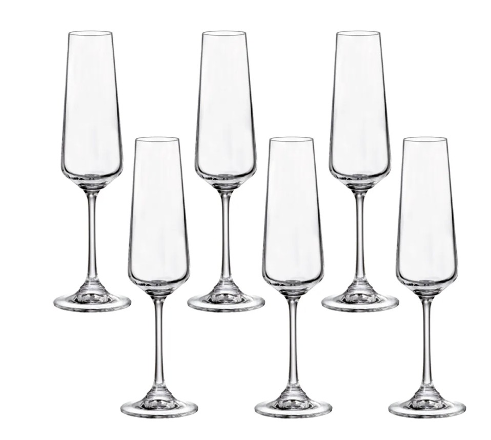 Taça De Cristal Bohemia Para Champanhe 160 ml Corvus 6 Peças