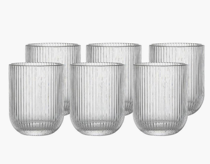 Jogo De Copos De Vidro Reluz 6 Peças Haus Concept Vidro