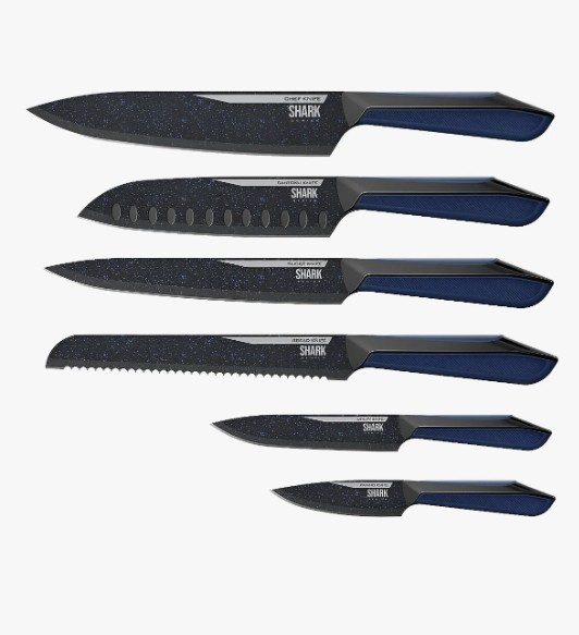 Conjunto De Facas Special Cut Blue Ichef Shark Series