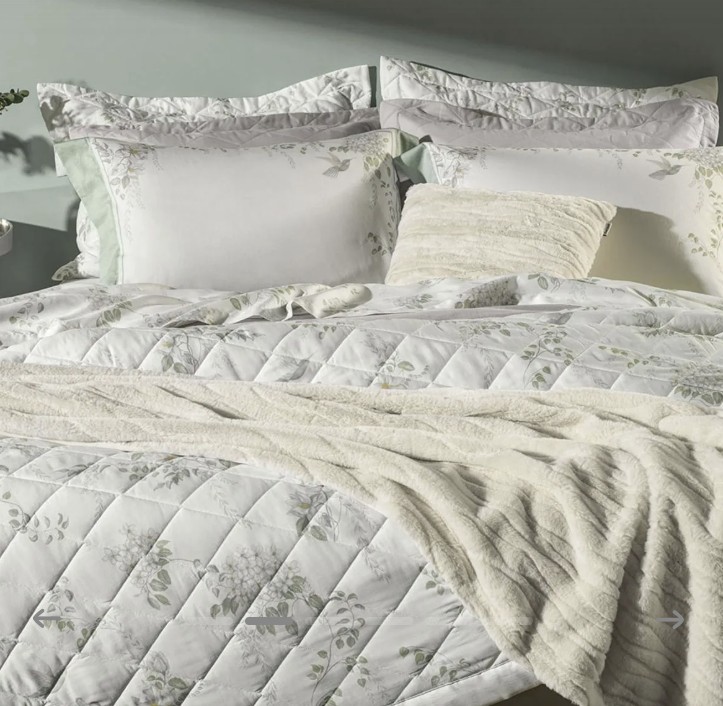 Colcha King com 2 Porta-travesseiros 100% Algodão Laura