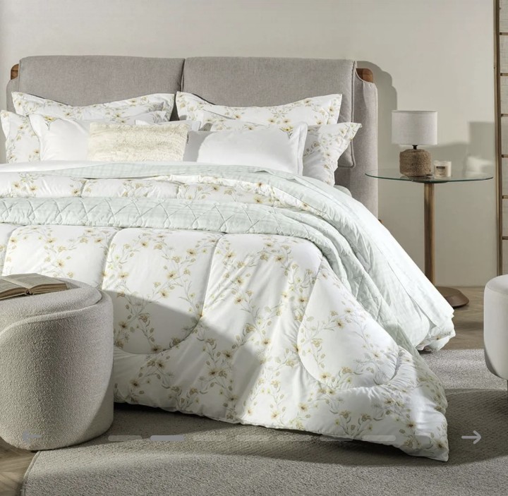 Colcha King com 2 Porta-travesseiros 100% Algodão Florata