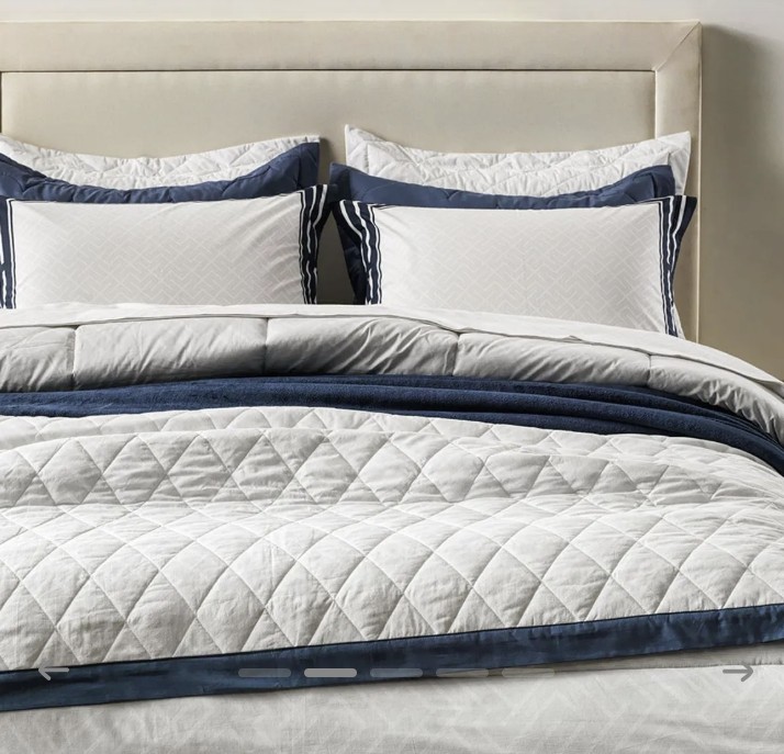 Colcha King com 2 Porta Travesseiros 200 Fios 100% Algodão Barcelos