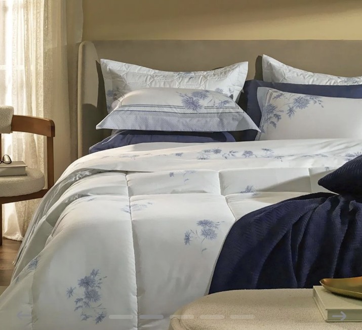 Colcha King com 2 Porta-travesseiros 100% Algodão Mavie