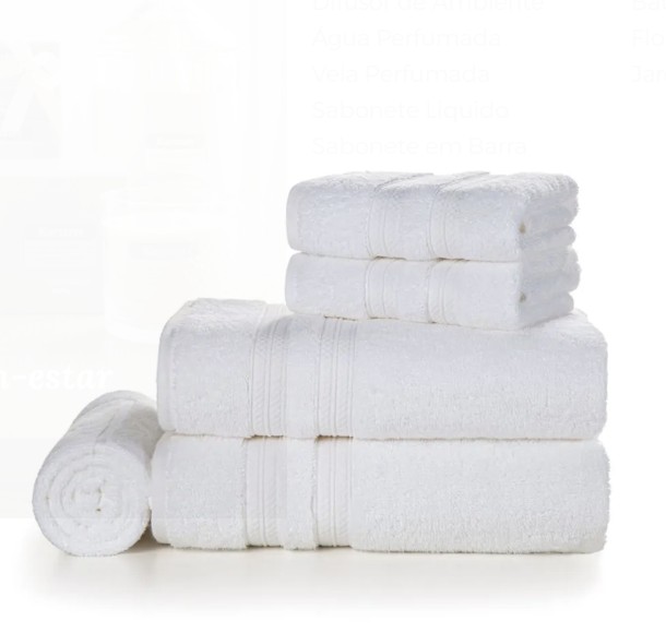 Jogo de Banho Gigante Karsten 100% Algodão 5 peças Unika Branco