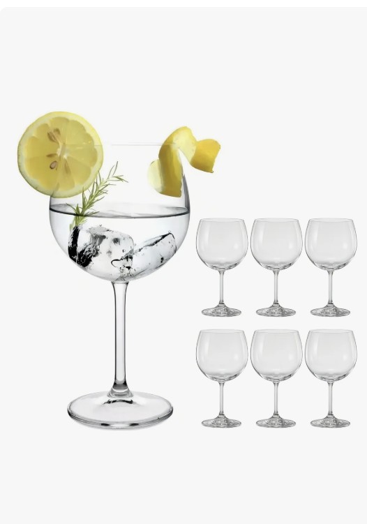 Jogo 6 Taças De Gin Cristal Titânio Bohemia Flamenco 850ml Cor Trasnparente